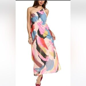 NWT Laundry by Shelli Segal one shoulder maxi dress